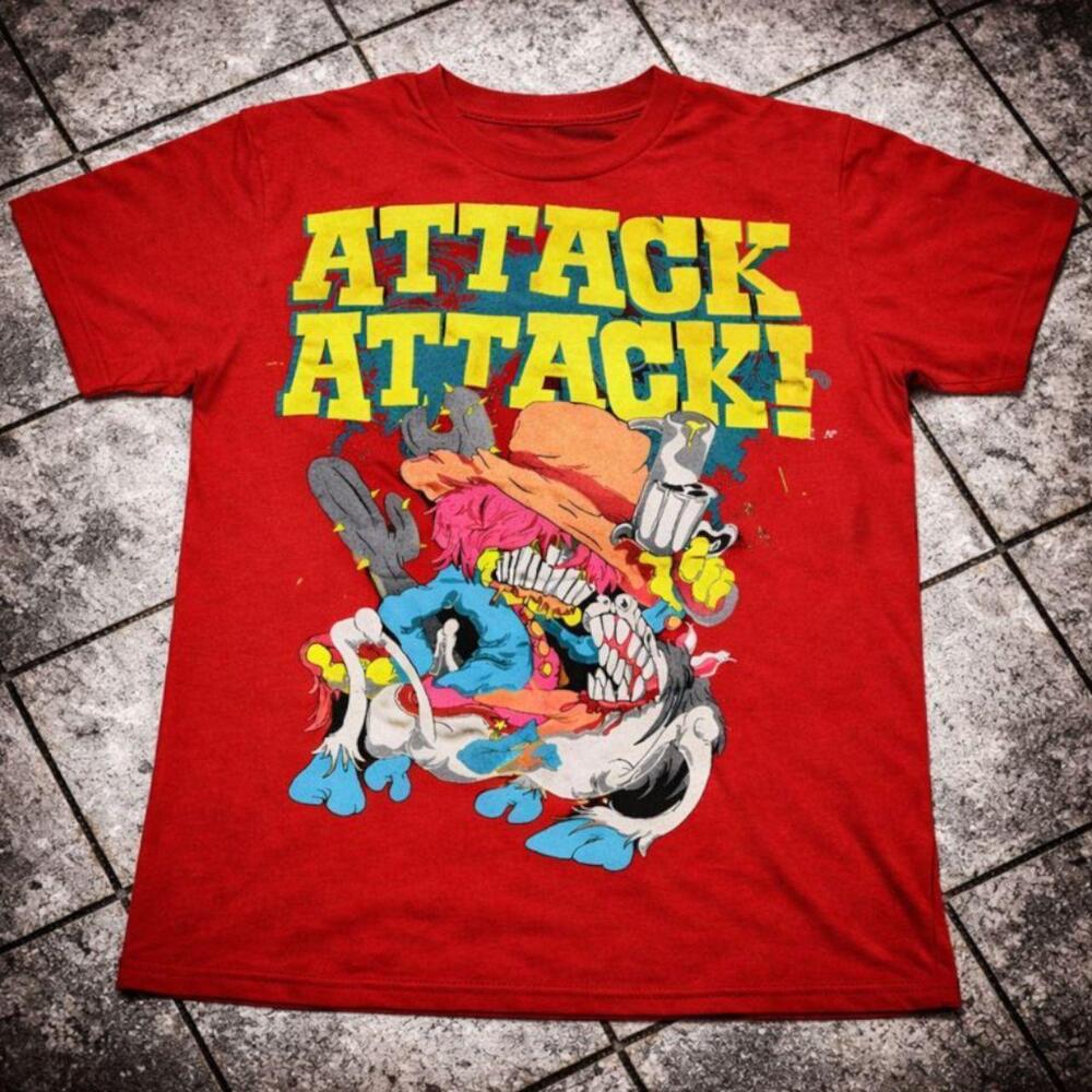 Attack Attack Graphic T-Shirt Chaotic Cartoon Monster Tee